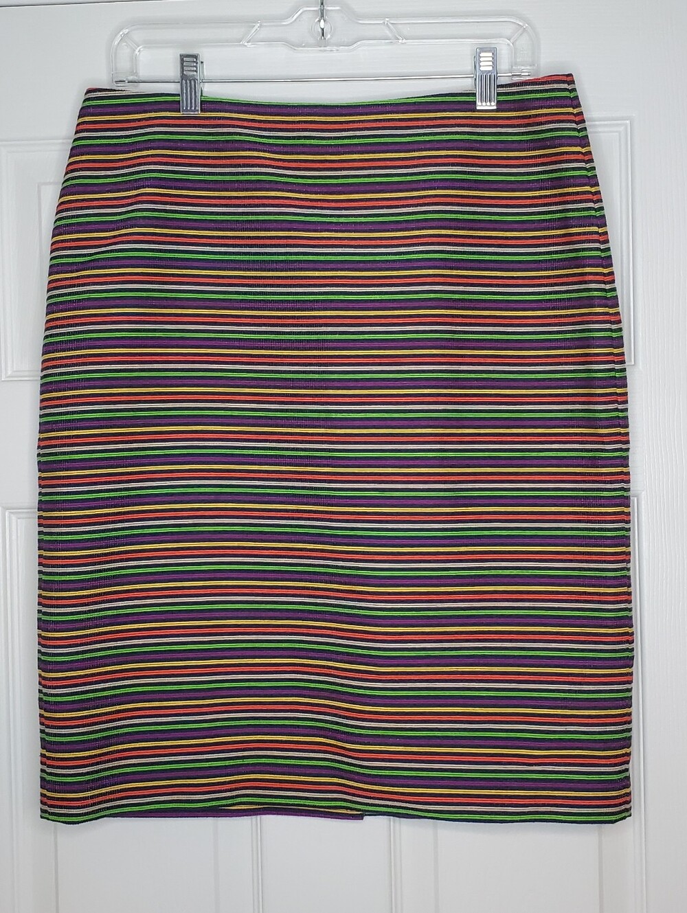NWT Talbots Rainbow Striped Straight Pencil Skirt 10